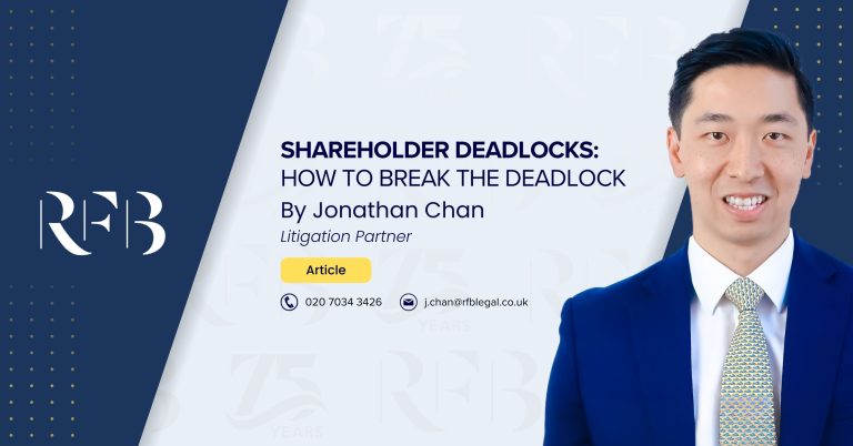 Image de couverture de l'article "Shareholder Deadlocks : Comment sortir de l'impasse" par l'associé Jonathan Chan